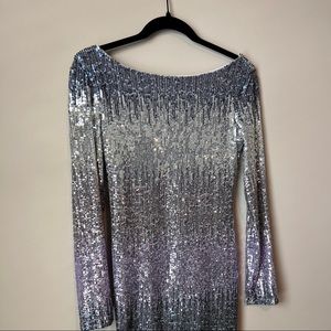 Sequined ombré mini dress